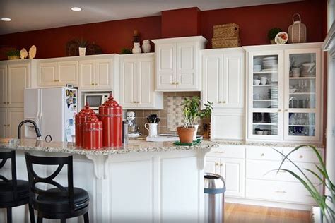 Maybe you would like to learn more about one of these? kitchens with red walls and white cabinets | ... the ...