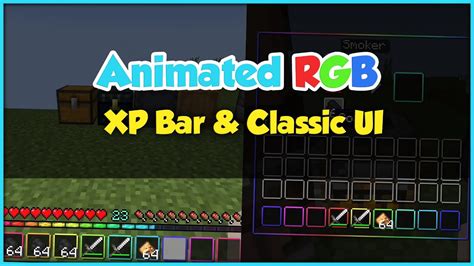 Animated Rgb Xp Bar And Gui Minecraft Pe Bedrock Resource Packs Youtube