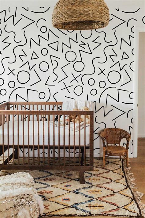 Scandinavian Peel And Stick Wallpaper Removable Abstract Etsy