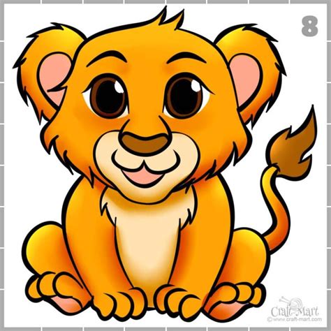 A Simple Lion Drawing With Easy Step By Step Guides Craft Mart