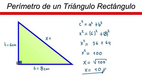 Perimetro De Un Triangulo Rectangulo Con Base Y Altura Youtube
