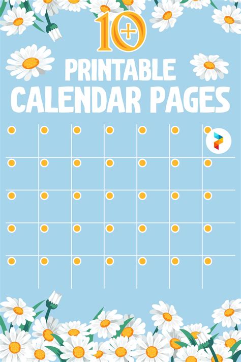 10 Best Printable Calendar Pages Pdf For Free At Printablee