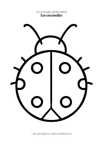 Coloriage coccinelle à imprimer PDF Dessin de coccinelle à colorier