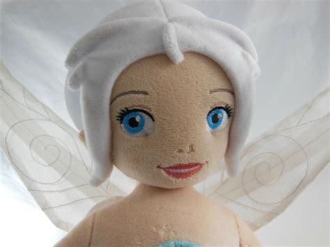 Disney Store 21 Periwinkle Fairy Cloth Plush Doll Tinker Bell White Hair Blue Tv Movie