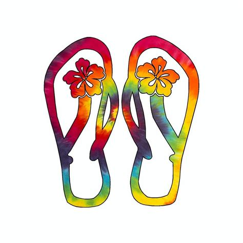 Flip Flop Hibiscus Tie Dye Vinyl Car Sticker Doggy Style Ts