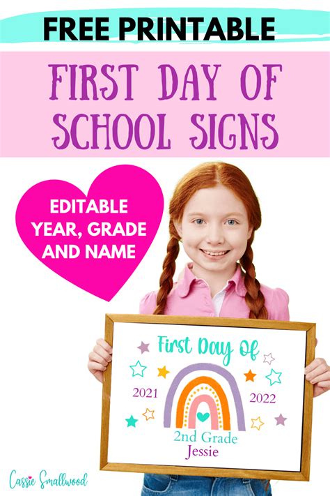 First Day Of School Template Free Printable 2021 Editable Printable