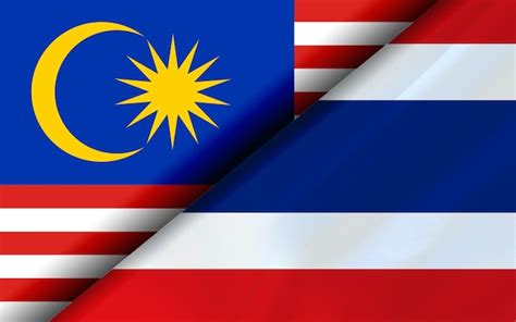 Premium Photo Flags Of The Malaysia And Thailand Divided Diagonally