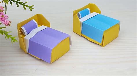 How To Make An Easy Origami Bed Paper Diy Paper Bed For Doll Easy