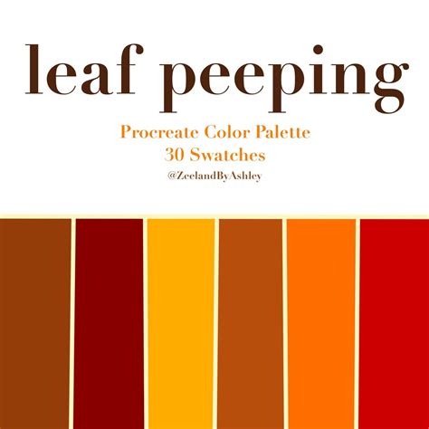 Fall Procreate Color Palette Swatches For IPad Instant Etsy Hex Color Palette Orange Color