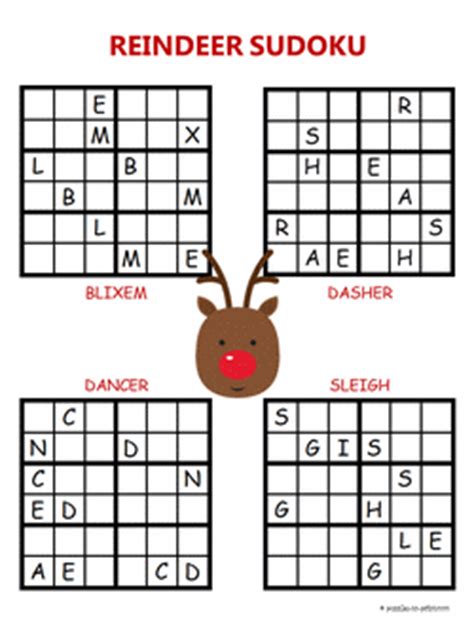 All the feasible styles are proven, so that you could see one point to recollect, the net has the largest and many around date sudoku puzzles. Christmas Sudoku Reindeer