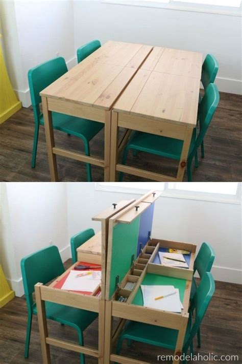 Diy Ikea Hemnes Desk Hack Into Double Duty Shared Kids Desk With Hidden
