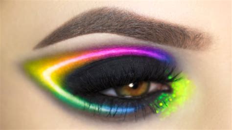 Rainbow Neon Eye Make Up Tutorial Youtube