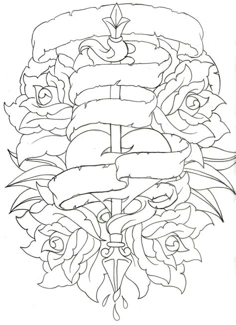 Birds, butterflies, dinosaur, dog, fish, flower, frogs, farm and zoo animals are just a few of the many coloring sheets and pictures in this section. Traditional Heart and Rose Tattoo by ~Metacharis on deviantART something like this for my ...