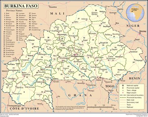 Mali to the north, niger to the east, benin to the south east, togo and ghana to the south. Map of Burkina-Faso (Map Provinces) : Worldofmaps.net ...