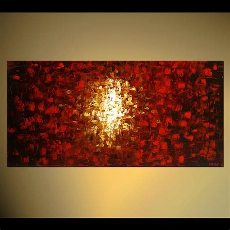 Modern Palette Knife Red Abstract Painting Original Etsy