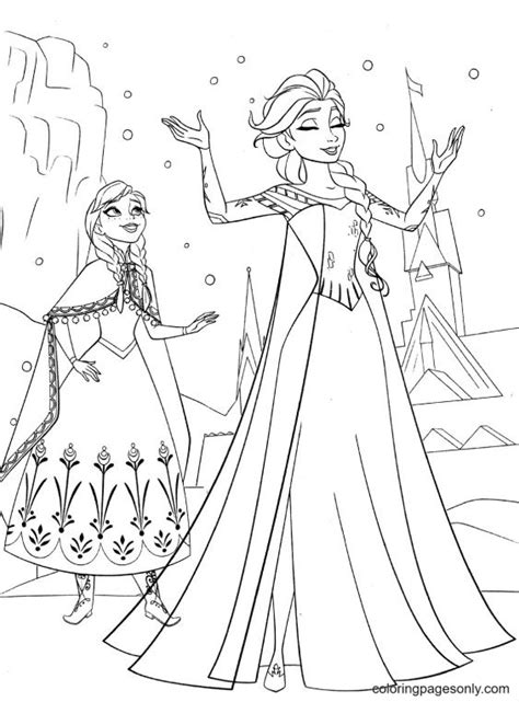Frozen Ii Elsa And Anna Coloring Pages Elsa And Anna Coloring Pages