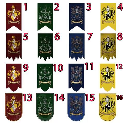 Harry Potter Flags Around Gryffindor Flags And Slytherin Etsy