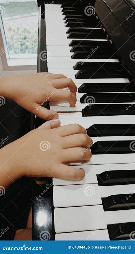 Child Hands On Piano Keys Stock Photo Image Of Lesson 64304456