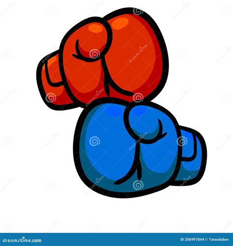 Two Boxing Glove Fist Fight Extreme Sports Symbol Of Knockout Vector