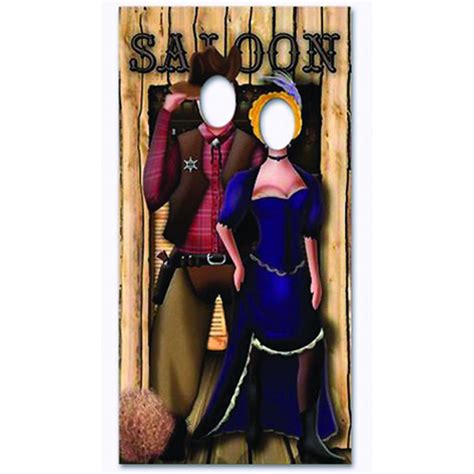 western saloon couple stand in cardboard cutout 183cm partyrama