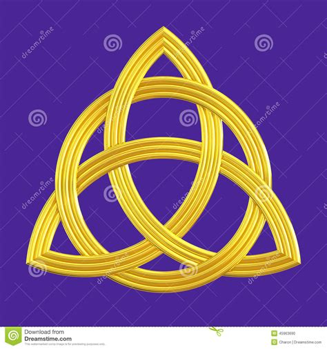 Trinity Knot Gold Triquetra Symbol Stock Illustration - Image: 45963690