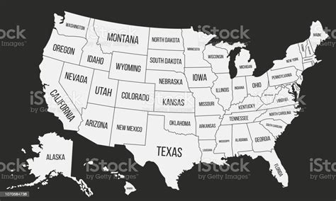 United States Of America Map Poster Map Of Usa With State Names American Background Vector ...