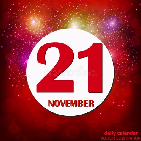 Calendar 21st Of November Stock Vector Illustration Of Note 135774035