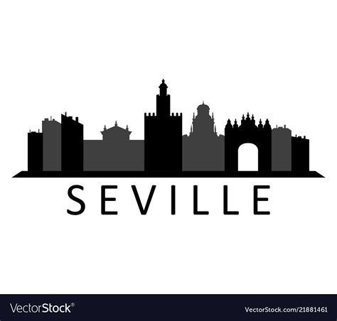 Seville Skyline Royalty Free Vector Image Vectorstock