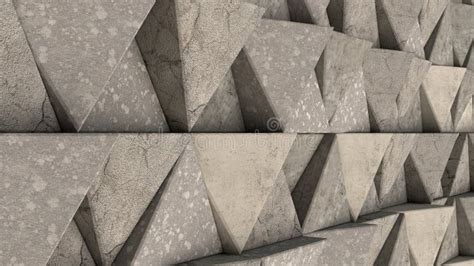 Pattern Of Concrete Triangle Prisms Stock Illustration Illustration
