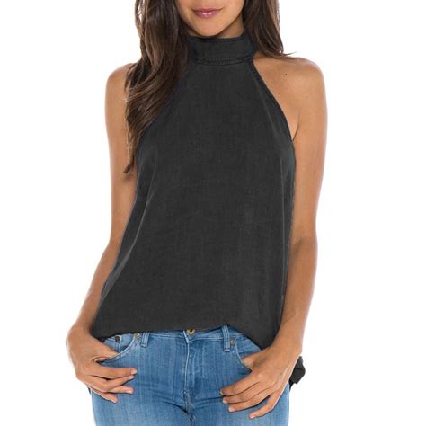 Bella Dahl Button Back Halter Top Womens Evo