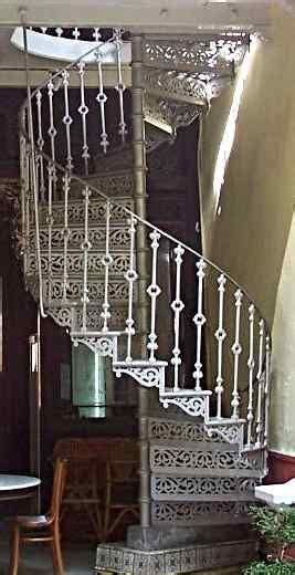 A Cast Iron Spiral Staircase Clearly Showing The Central Newel Post