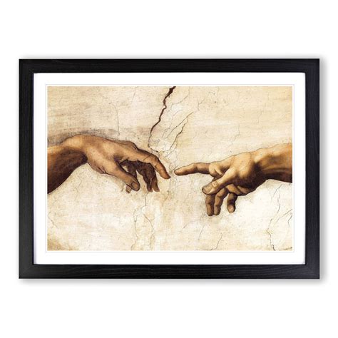 Creation Of Adam Hands By Michelangelo Wall Art Framed Print Picture £