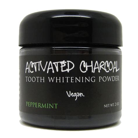 Activated Charcoal Tooth Whitening Powder 2 Oz Peppermint Flavor Whiten Teeth With All Natural