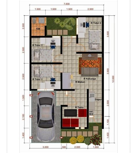 Detail Denah Rumah Type 60 Koleksi Nomer 8