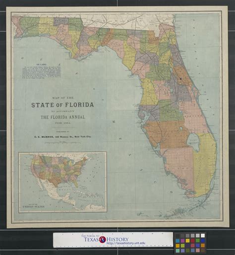 Map Of The State Of Florida To Accompany The Florida Annual For 1884
