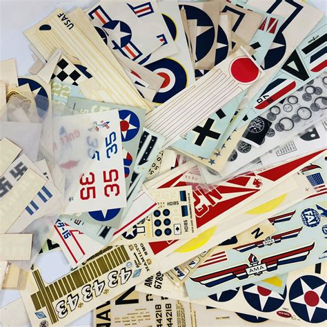 Vintage Model Airplane Decal Lot Over 55 Grelly Usa