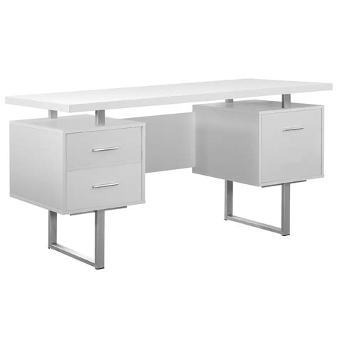 monarch specialties white hollow core silver metal office desk 60 inch buy online in sri lanka