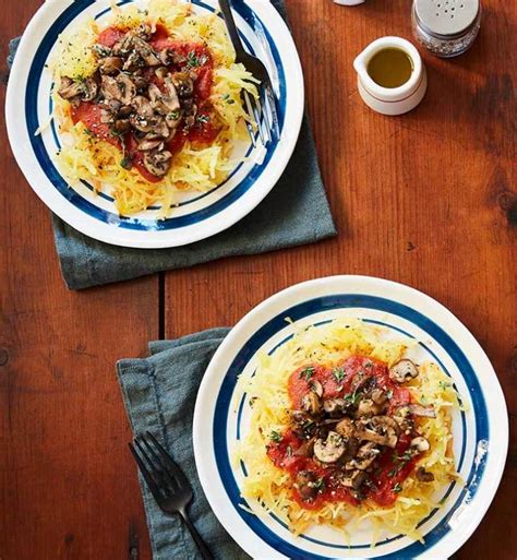 Vegan Spaghetti Squash With Mushroom Marinara Sauce