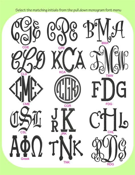 Monogram Sample Fonts Styles Free Monogram Fonts Monogram Fonts