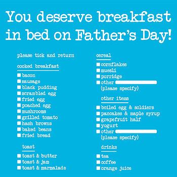 Breakfast In Bed Father S Day Card By Edith Bob Notonthehighstreet Com