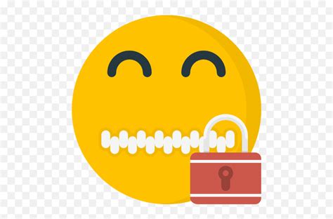 Secret Free Smileys Icons Zipped Mouth Emoji With Padlock Secret