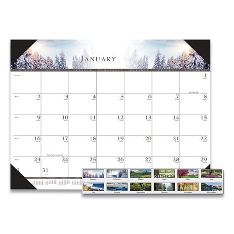 Recycled Full Color Monthly Desk Pad Calendar Nature Photography 22 X