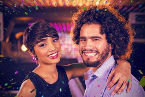 Composite Image Of Romantic Couple Dancing Together On Dance Floor