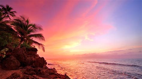 Sunset On Puerto Rican Coast 4k Ultra Hd Wallpaper Background Image