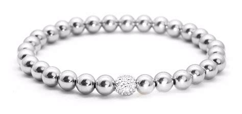925 Sterling Silver Beaded Stretch Bracelet Kelly And Rose Boutique