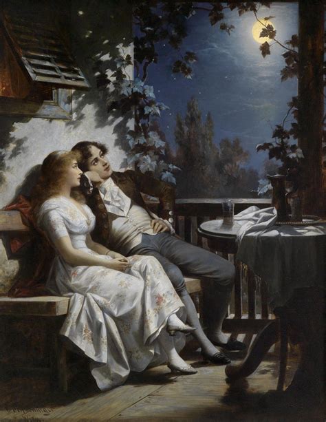 Carl Schweninger Jr 1854 1903 Couple In The Moonlight Pinturas