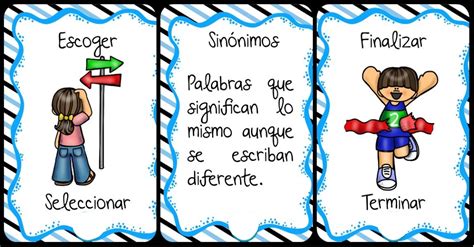 Lista De Sinónimos En Español Con Ejemplos Educación Para Niños