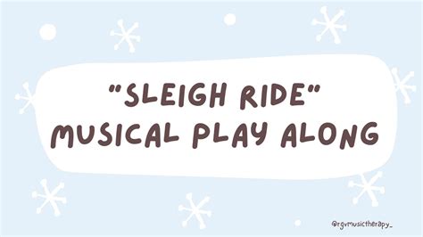Sleigh Ride Instrumental Play Along Youtube