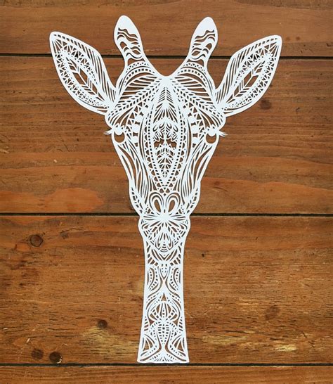 Giraffe Mandala Papercutting Template Geometric Papercut Etsy