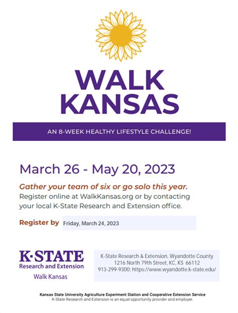 2023 Walk Kansas Hosted By K State Research And Extension Unified